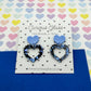 Scallop heart acrylic earrings