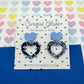 Scallop heart acrylic earrings