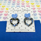 Scallop heart acrylic earrings