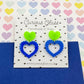 Scallop heart acrylic earrings