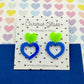 Scallop heart acrylic earrings
