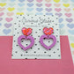 Scallop heart acrylic earrings