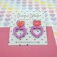 Scallop heart acrylic earrings