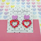 Scallop heart acrylic earrings
