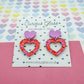 Scallop heart acrylic earrings