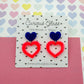 Scallop heart acrylic earrings