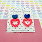 Scallop heart acrylic earrings