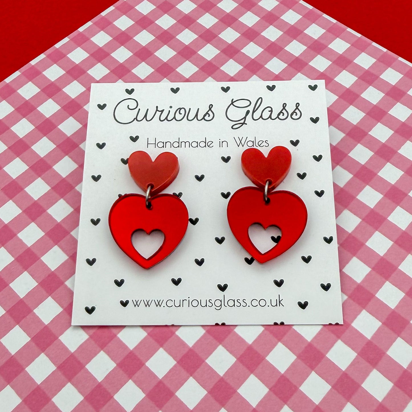 Limited edition heart acrylic earrings