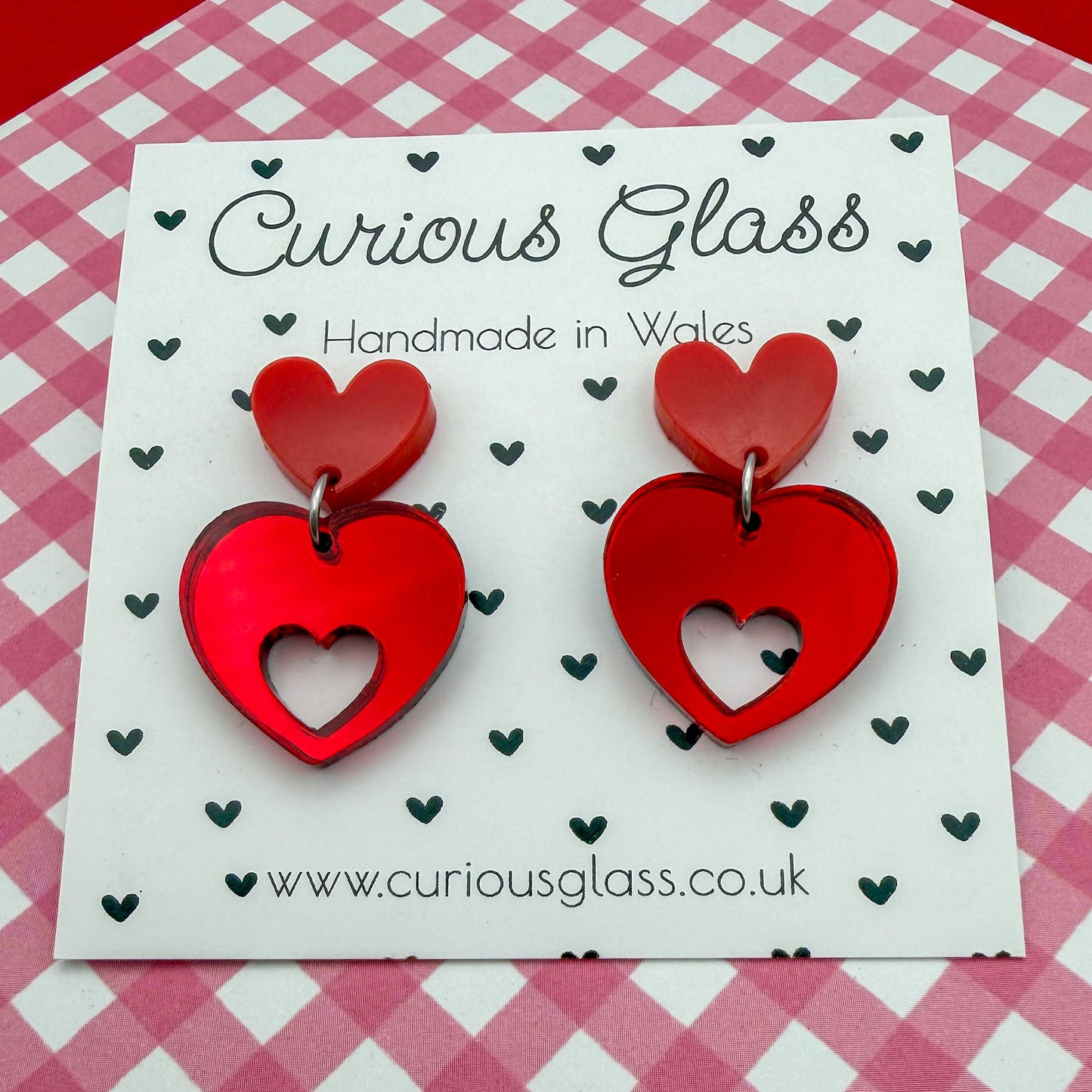 Limited edition heart acrylic earrings