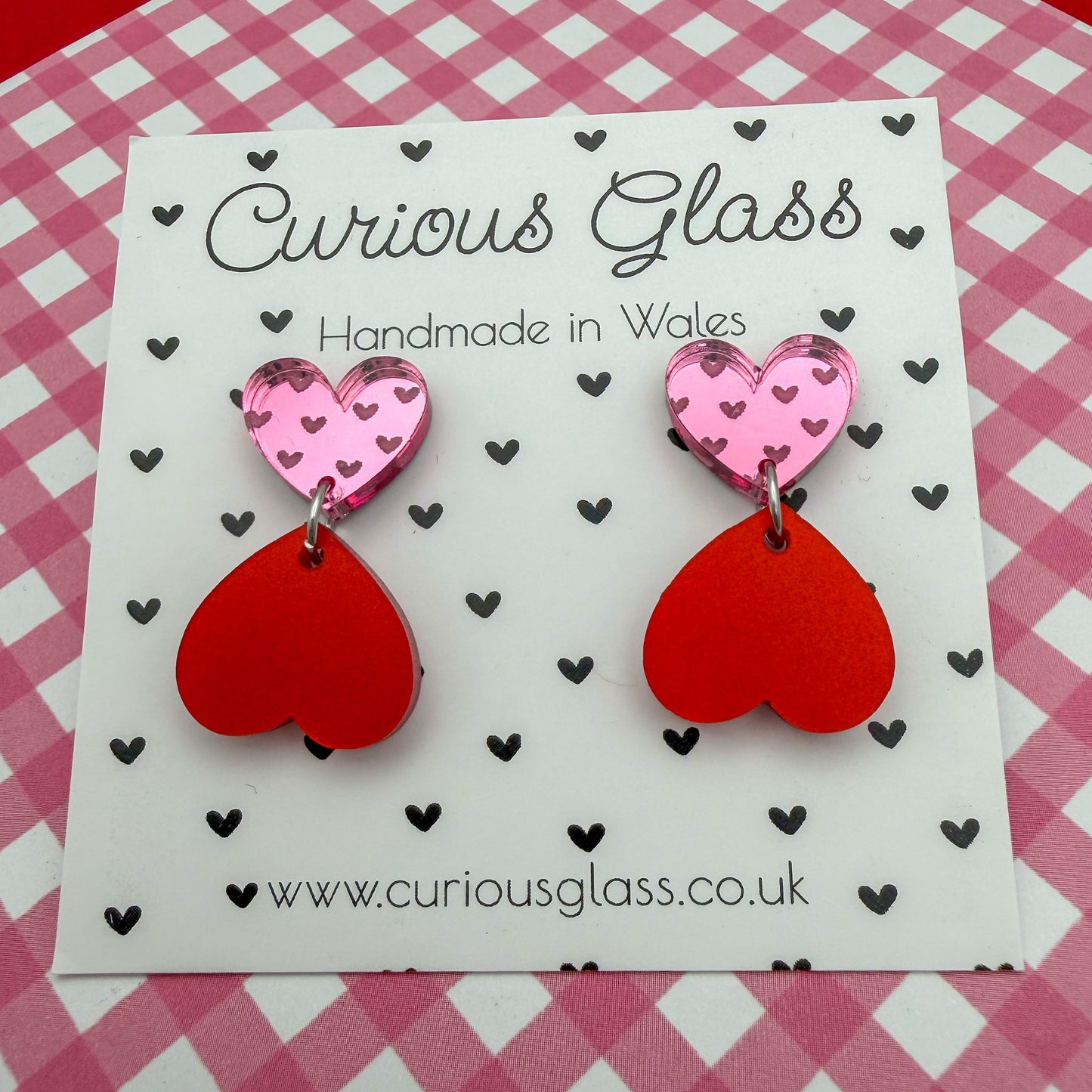 Limited edition heart acrylic earrings