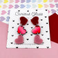 Trio of Hearts Acrylic Earrings