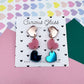 Trio of Hearts Acrylic Earrings