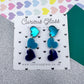 Trio of Hearts Acrylic Earrings