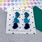 Trio of Hearts Acrylic Earrings