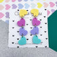 Trio of Hearts Acrylic Earrings