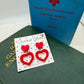 Scallop heart acrylic earrings