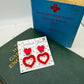 Scallop heart acrylic earrings