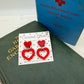 Scallop heart acrylic earrings