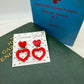 Scallop heart acrylic earrings