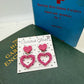 Scallop heart acrylic earrings