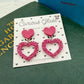 Scallop heart acrylic earrings