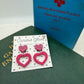 Scallop heart acrylic earrings