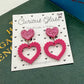 Scallop heart acrylic earrings