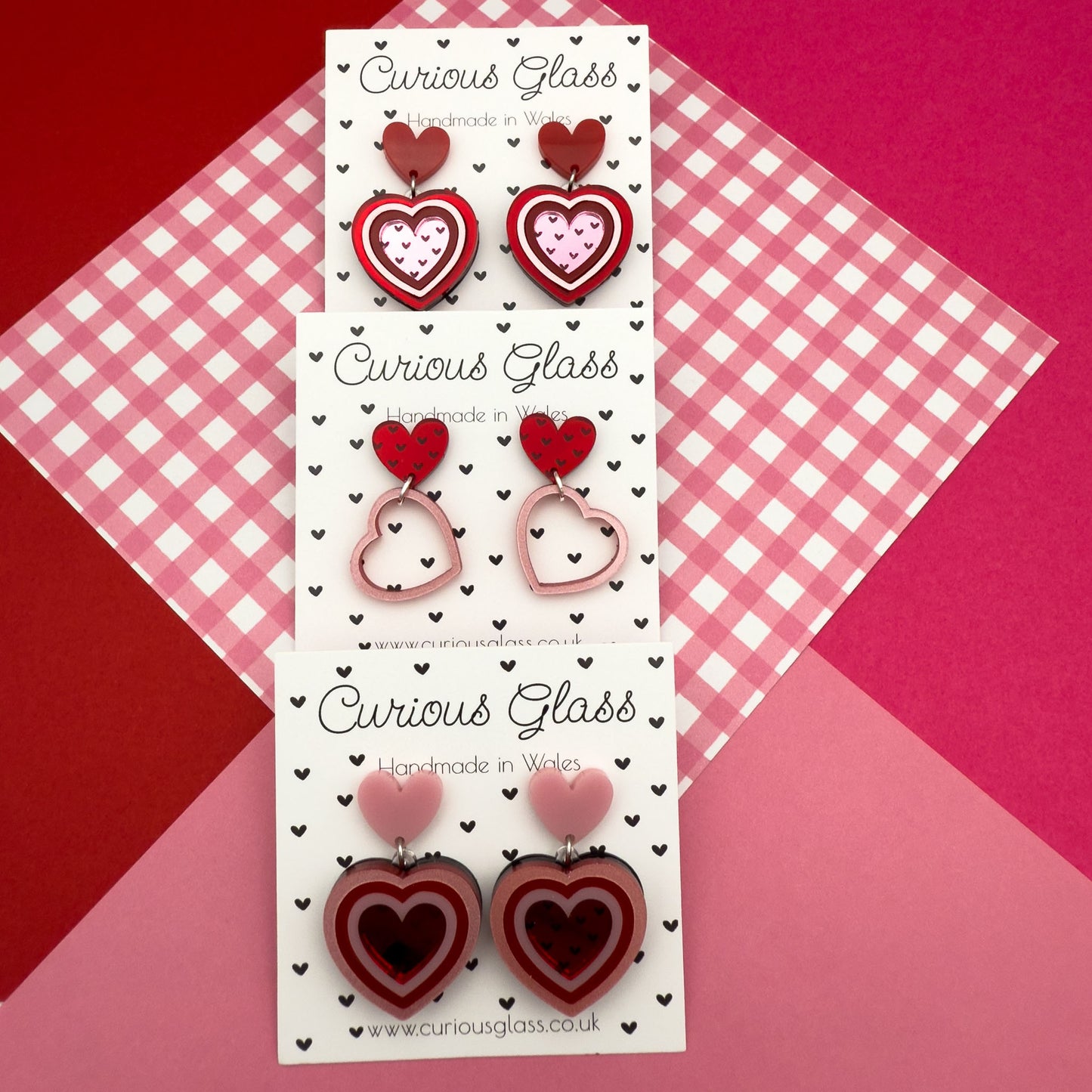 Hearts With Hearts Acrylic Earrings