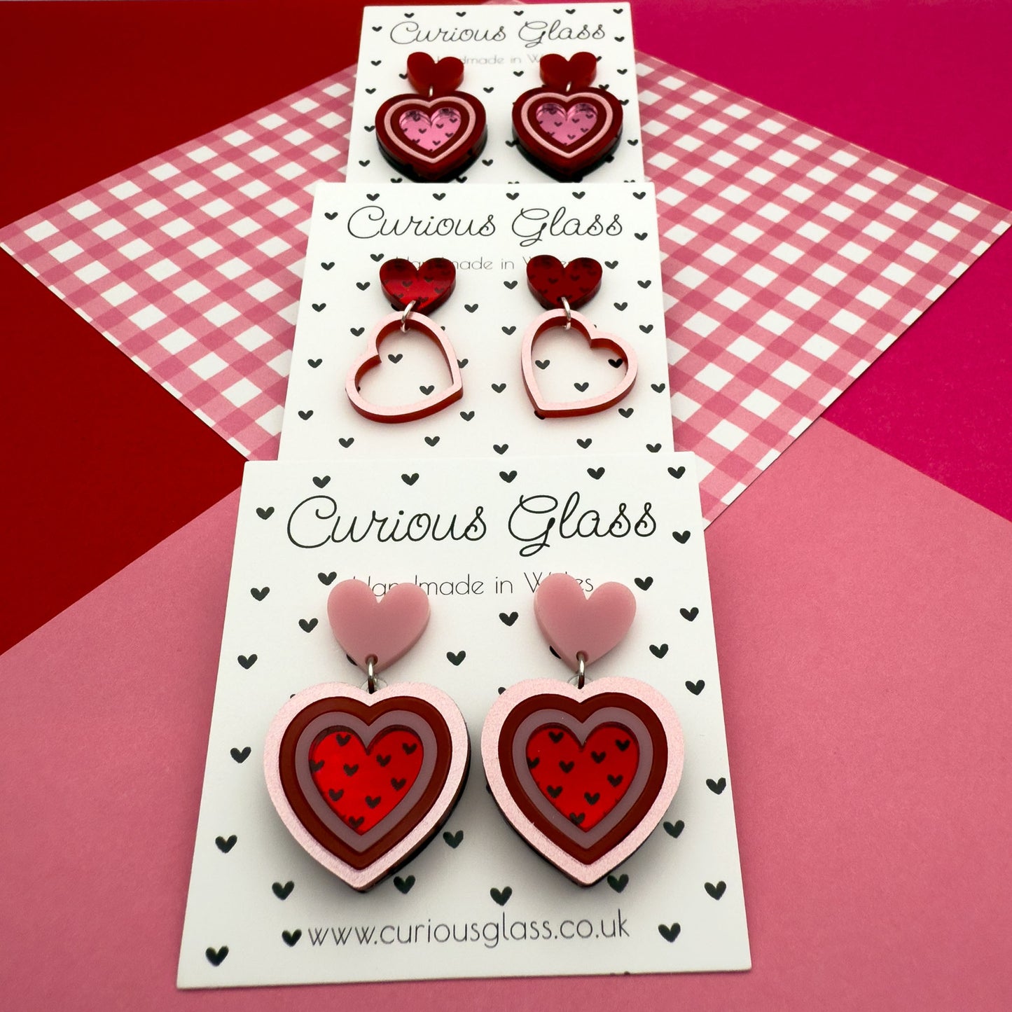 Hearts With Hearts Acrylic Earrings