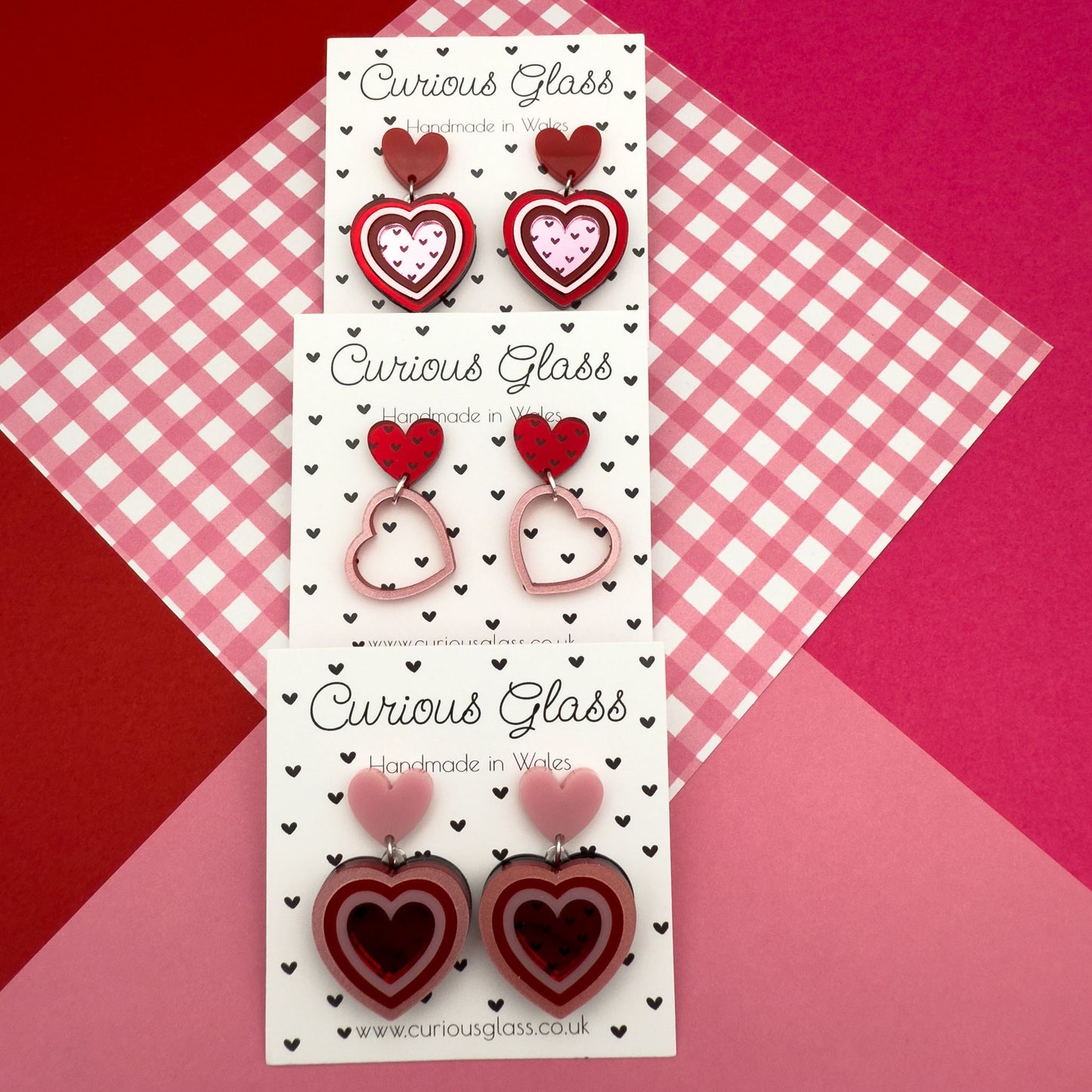 Hearts With Hearts Acrylic Earrings