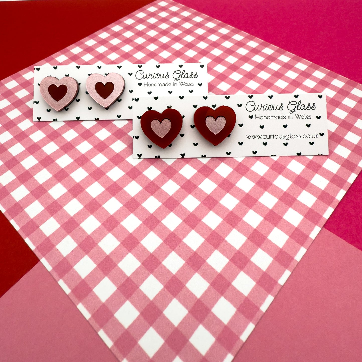 Hearts With Hearts Acrylic Earrings
