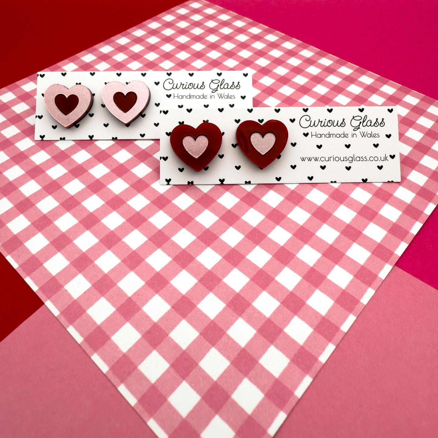 Hearts With Hearts Acrylic Earrings