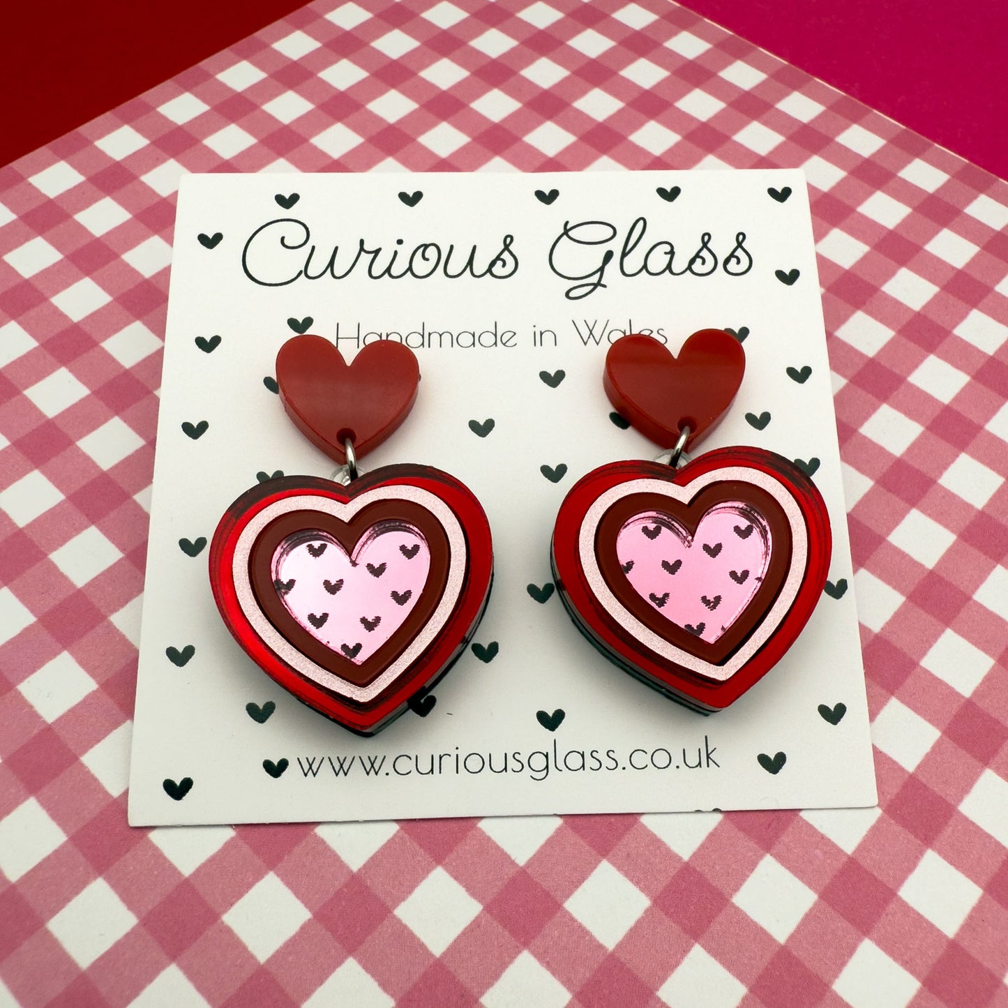 Hearts With Hearts Acrylic Earrings