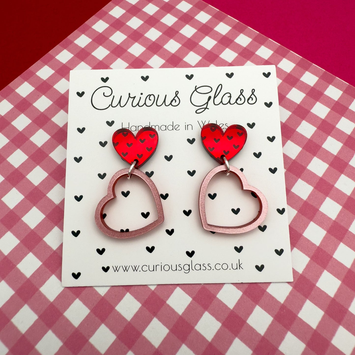 Hearts With Hearts Acrylic Earrings