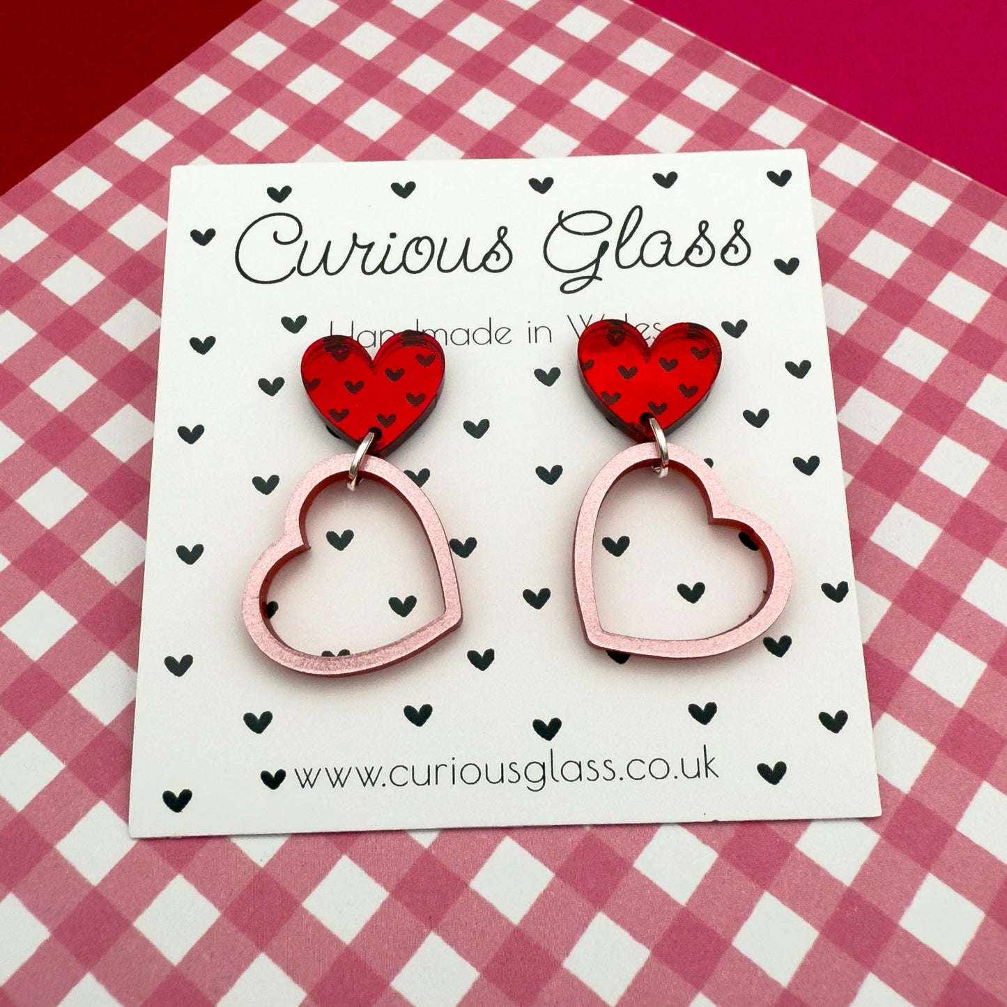 Hearts With Hearts Acrylic Earrings