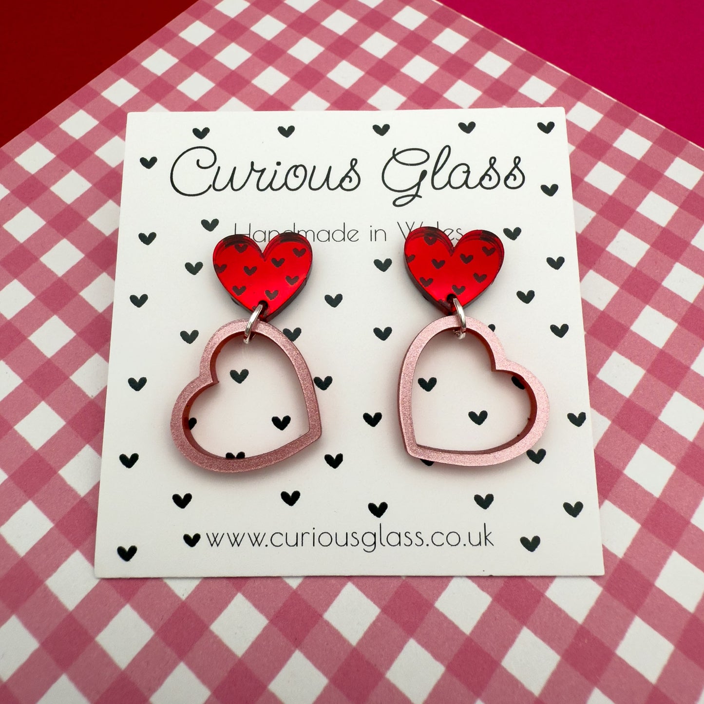 Hearts With Hearts Acrylic Earrings