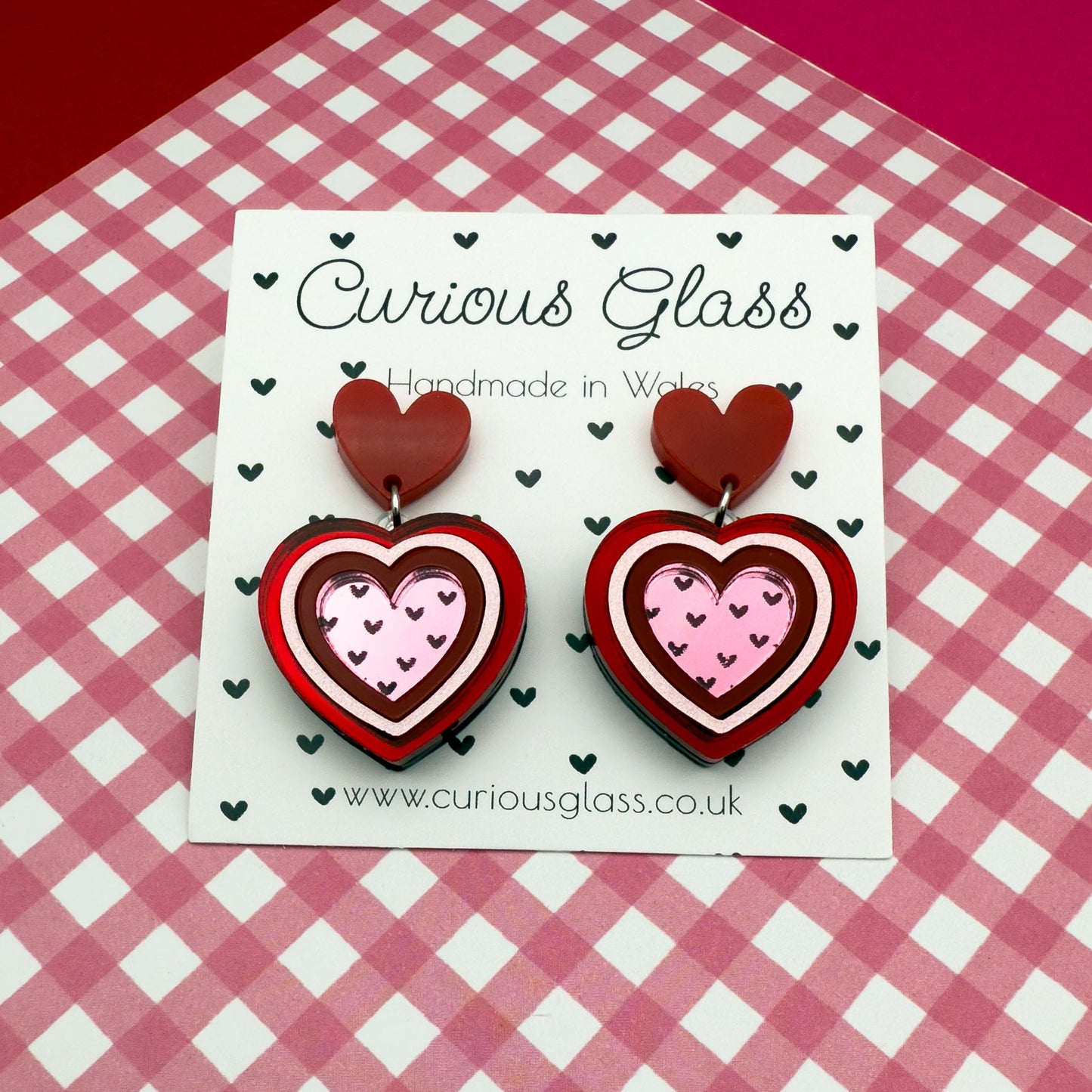 Hearts With Hearts Acrylic Earrings