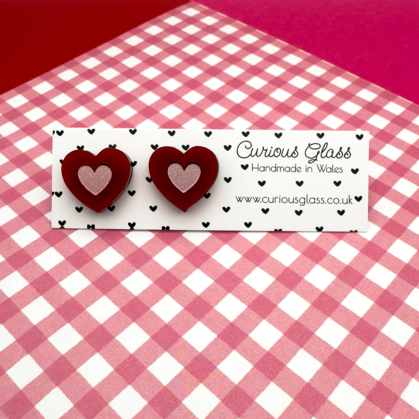 Hearts With Hearts Acrylic Earrings