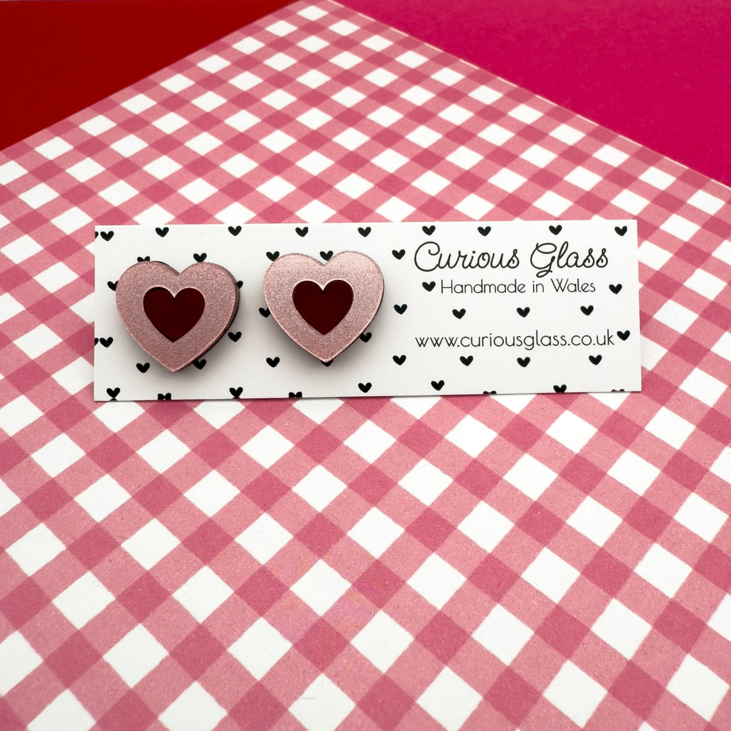 Hearts With Hearts Acrylic Earrings
