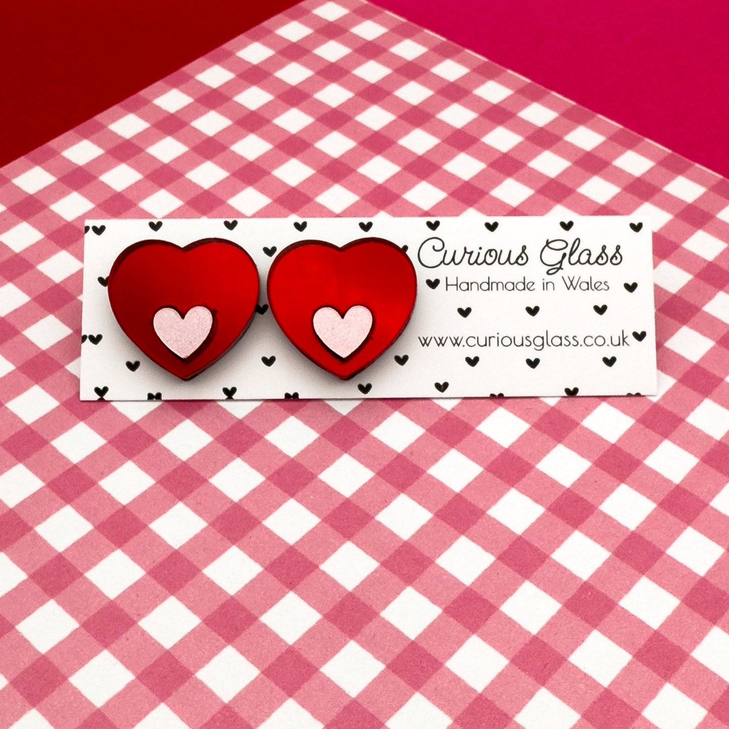 Hearts With Hearts Acrylic Earrings