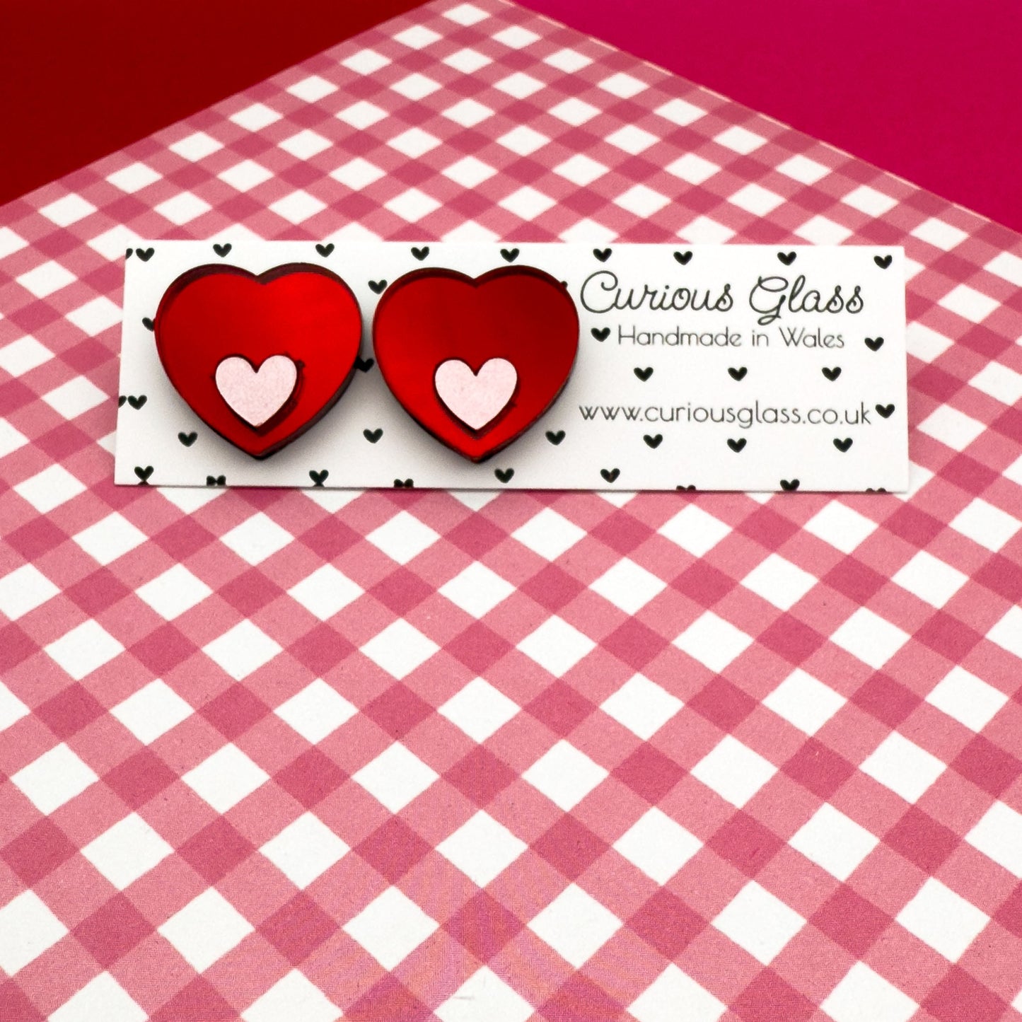 Hearts With Hearts Acrylic Earrings