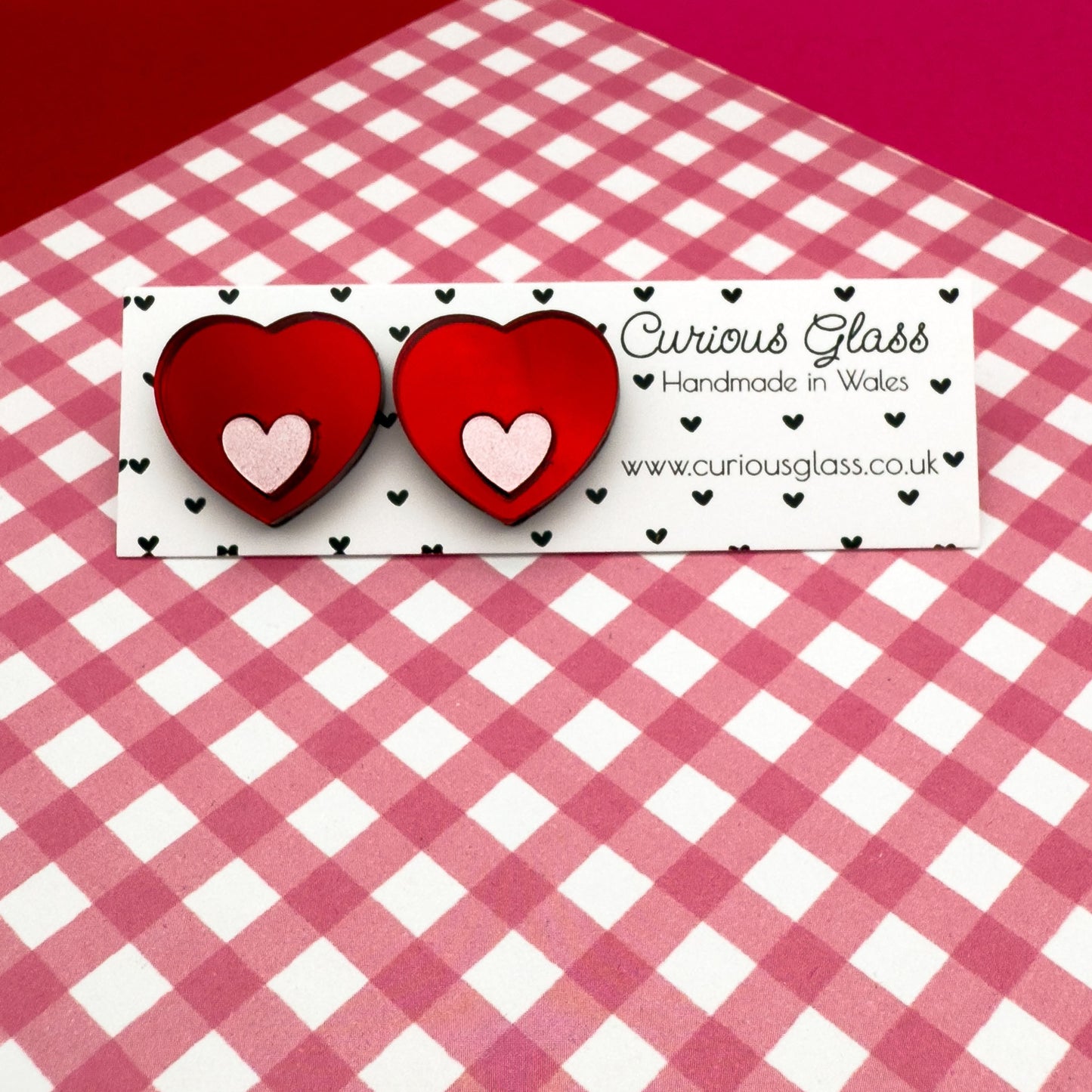Hearts With Hearts Acrylic Earrings