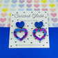 Scalloped Heart Acrylic Earrings