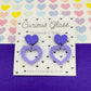 Scalloped Heart Acrylic Earrings