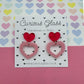 Scalloped Heart Acrylic Earrings