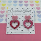 Scalloped Heart Acrylic Earrings