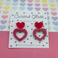 Scalloped Heart Acrylic Earrings