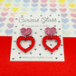 Scalloped Heart Acrylic Earrings