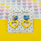 Scallop heart acrylic earrings