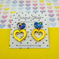 Scallop heart acrylic earrings